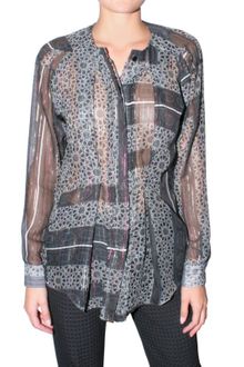 Preen Printed Georgette and Lurex Shirt - Lyst