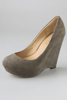 L.a.m.b. Plum Suede Wedge Pumps - Lyst