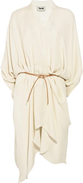 Acne Dolphin Draped Silk Wrap Dress - Lyst