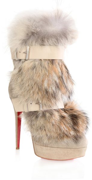 Christian Louboutin Kyote Fur and Suede Boots - Lyst