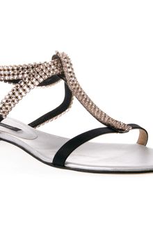 Diego Dolcini Swarovski Crystal Flat Sandal - Lyst