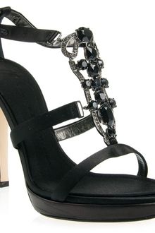 Giuseppe Zanotti Satin Crystal Embellished Sandal - Lyst