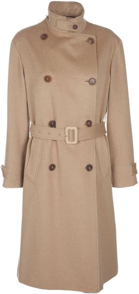 Maison Martin Margiela Double Breasted Coat in Beige (camel) - Lyst