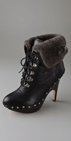 clog lace up boots