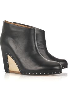 Maison Martin Margiela Cutout-wedge Leather Ankle Boots - Lyst