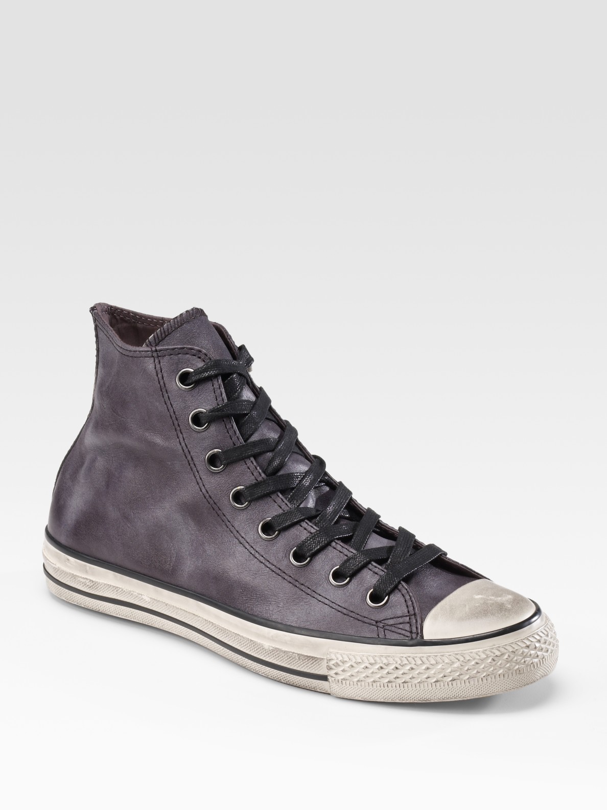 Converse Leather Hightop Sneakers in Purple for Men (GREY
