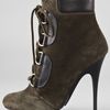 Giuseppe Zanotti Lace Up Suede Booties in Green - Lyst
