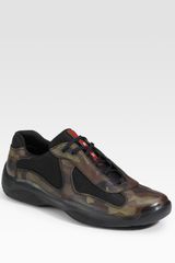 Prada Camouflage Leather Sneakers