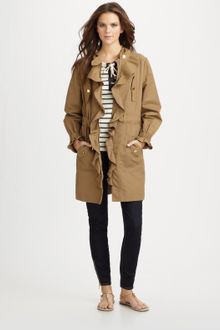 Tory Burch Ruffled Trench Coat - Lyst