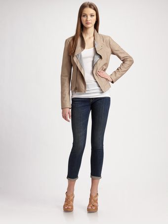Vince Asymmetric-zip Leather Jacket - Lyst