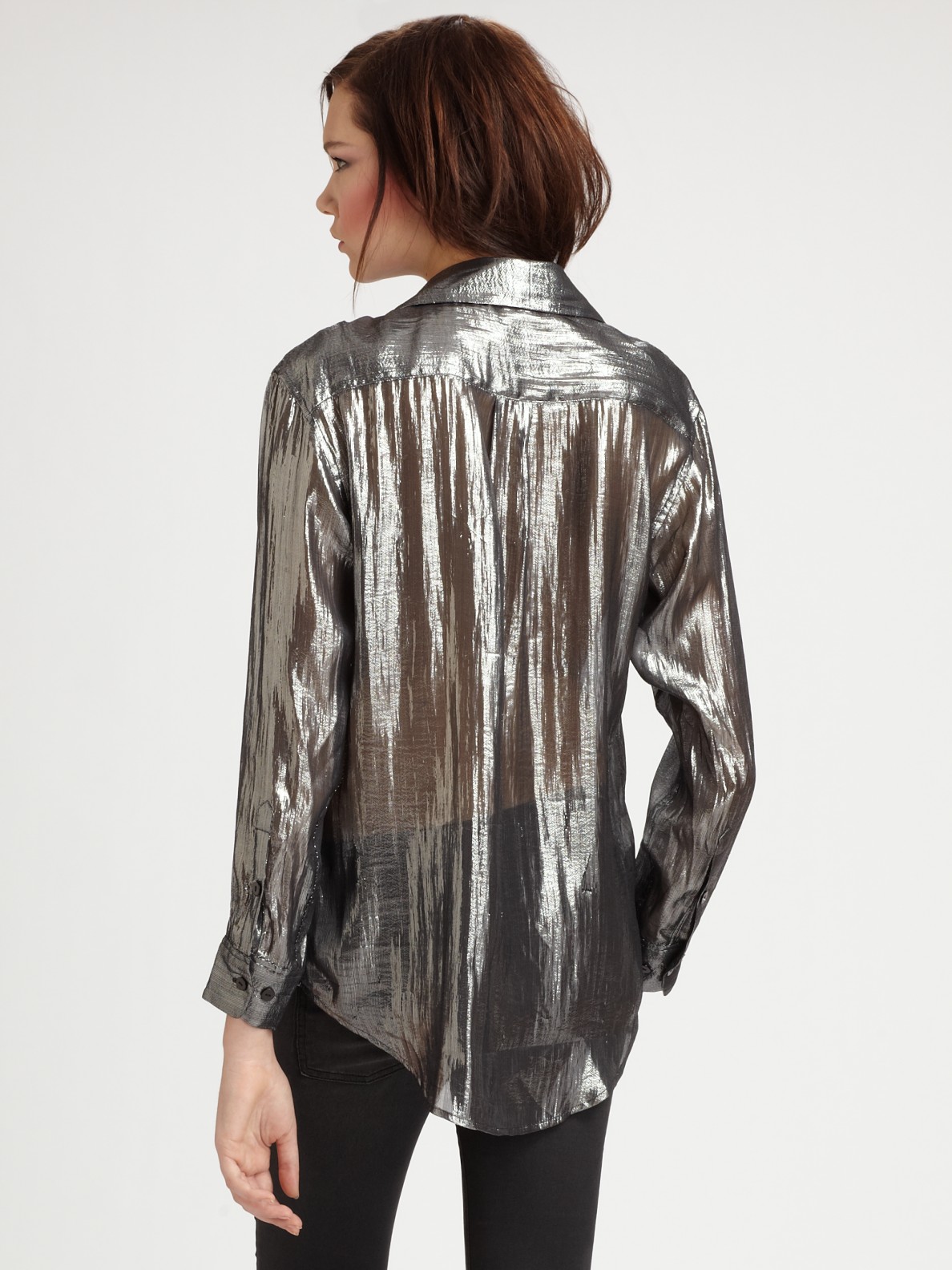 silver print t shirt