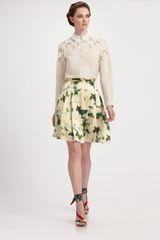 Erdem Wendy Laser Cut Embroidered Blouse