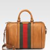 Gucci Vintage Web Medium Boston Bag in Brown (TOBACCO) - Lyst