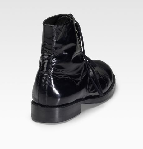shiny flat ankle boots
