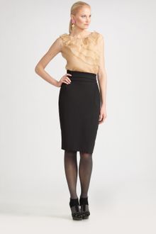 Oscar de la Renta Sleeveless Silk Organza Blouse - Lyst