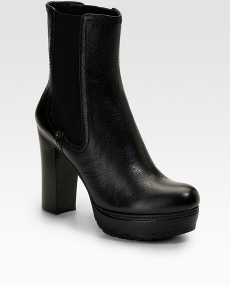 prada lug sole leather bootie