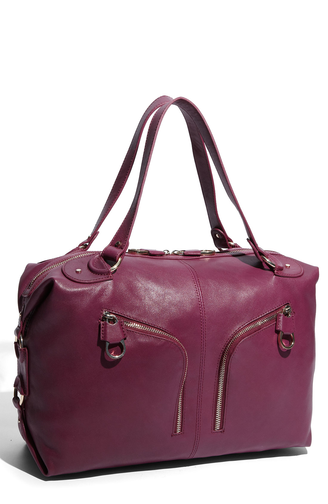 Ted Baker Zips Leather Weekend Bag in Pink (deep pink) Lyst