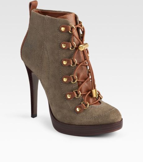 olive green leather booties