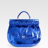 Versace Hinge Flap Satchel in Blue - Lyst
