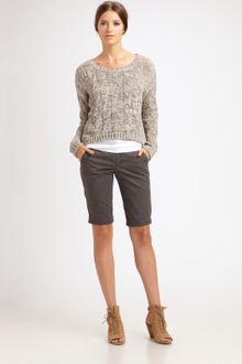 Vince Cropped Cable-knit Sweater - Lyst