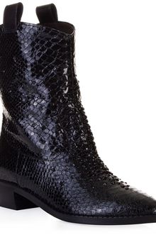 Giuseppe Zanotti Python Pattern Ankle Boots with Crystals - Lyst