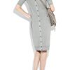 Stella Mccartney Buttonedback Wool Sweater Dress in Gray - Lyst
