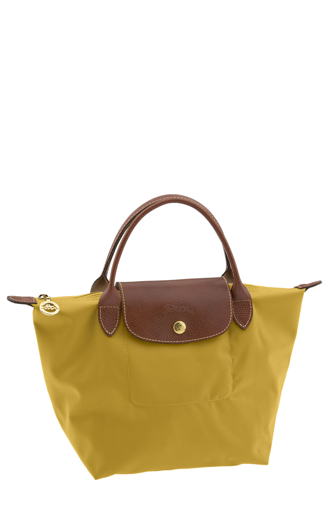 Longchamp Le Pliage Mini Two Tone Tote in Yellow (curry) Lyst
