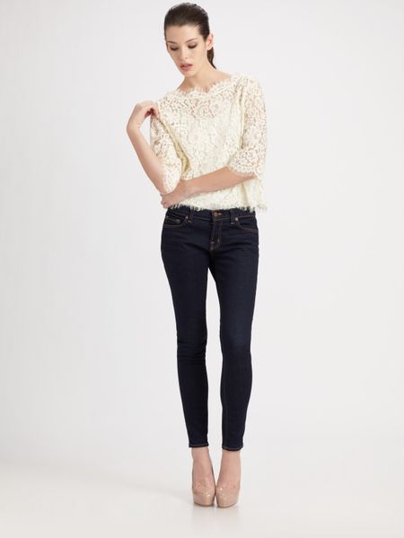 Joie Lace Blouse in White - Lyst