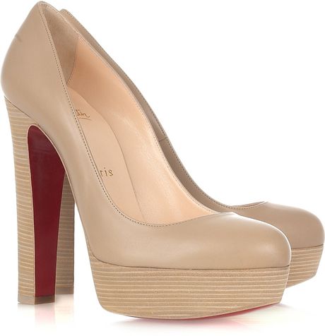 Christian Louboutin Bibi 140 Leather Pumps in Beige (nude) - Lyst