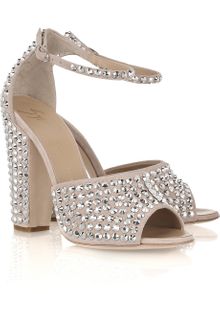 Giuseppe Zanotti Crystal-embellished Suede Sandals - Lyst