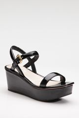 Prada Patent Leather Platform Sandals