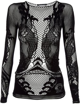 Alexander McQueen Koi Carp Lace Top - Lyst