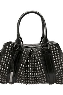 Burberry Studded Leather Bowling Bag - Lyst