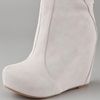 Jeffrey Campbell Pixie Zip Suede Wedge Booties in White (ivory) - Lyst