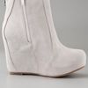 Jeffrey Campbell Pixie Zip Suede Wedge Booties in White (ivory) - Lyst