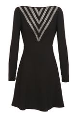 Azzaro Ikata Dress with Lace and Crystal Detail