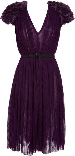 Bottega Veneta Dress with Embroidered Shoulders in Purple - Lyst