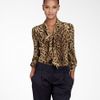 Tory Burch Bow Blouse in Animal (leopard)