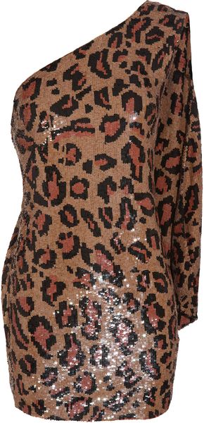 Ashish Sequined Leopard Mini-dress with Scarf - Lyst
