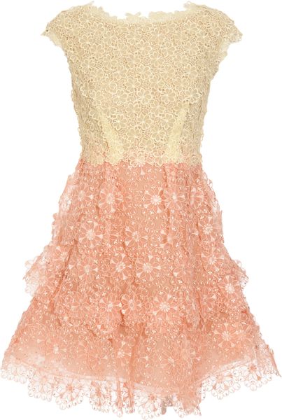 Marc Jacobs Floral Appliqué Dress in Pink (lemon) - Lyst