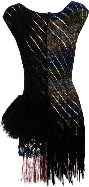 Tim Ryan Metallic Knit Mini-dress - Lyst