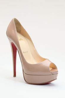 Christian Louboutin Lady Peep Patent Leather Platform Pumps - Lyst