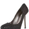 Miu Miu Glittered Pump in Silver (black) - Lyst