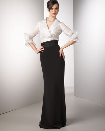 Redux Charles Chang-lima Rosette-sleeve Organza Blouse - Lyst