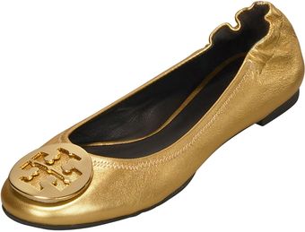 Tory Burch Reva Metallic Ballet Flat - Lyst
