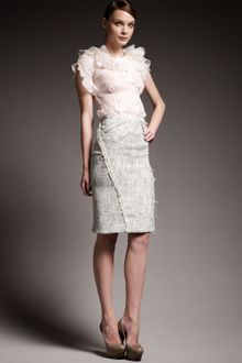 Zac Posen Tweed Pencil Skirt - Lyst