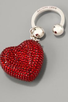 Judith Leiber Heart N Soul Key Ring, Red - Lyst