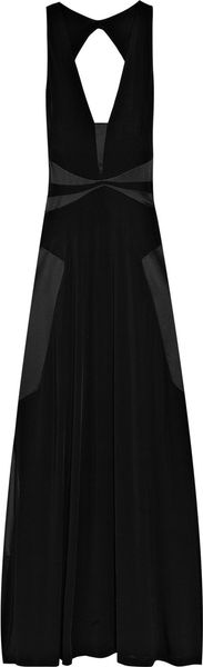 Just Cavalli Satin and Stretchjersey Dress in Black - Lyst
