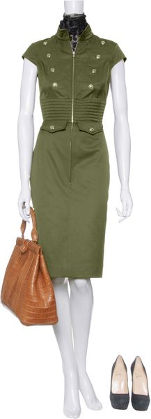 Yves Saint Laurent Military Dress - Lyst