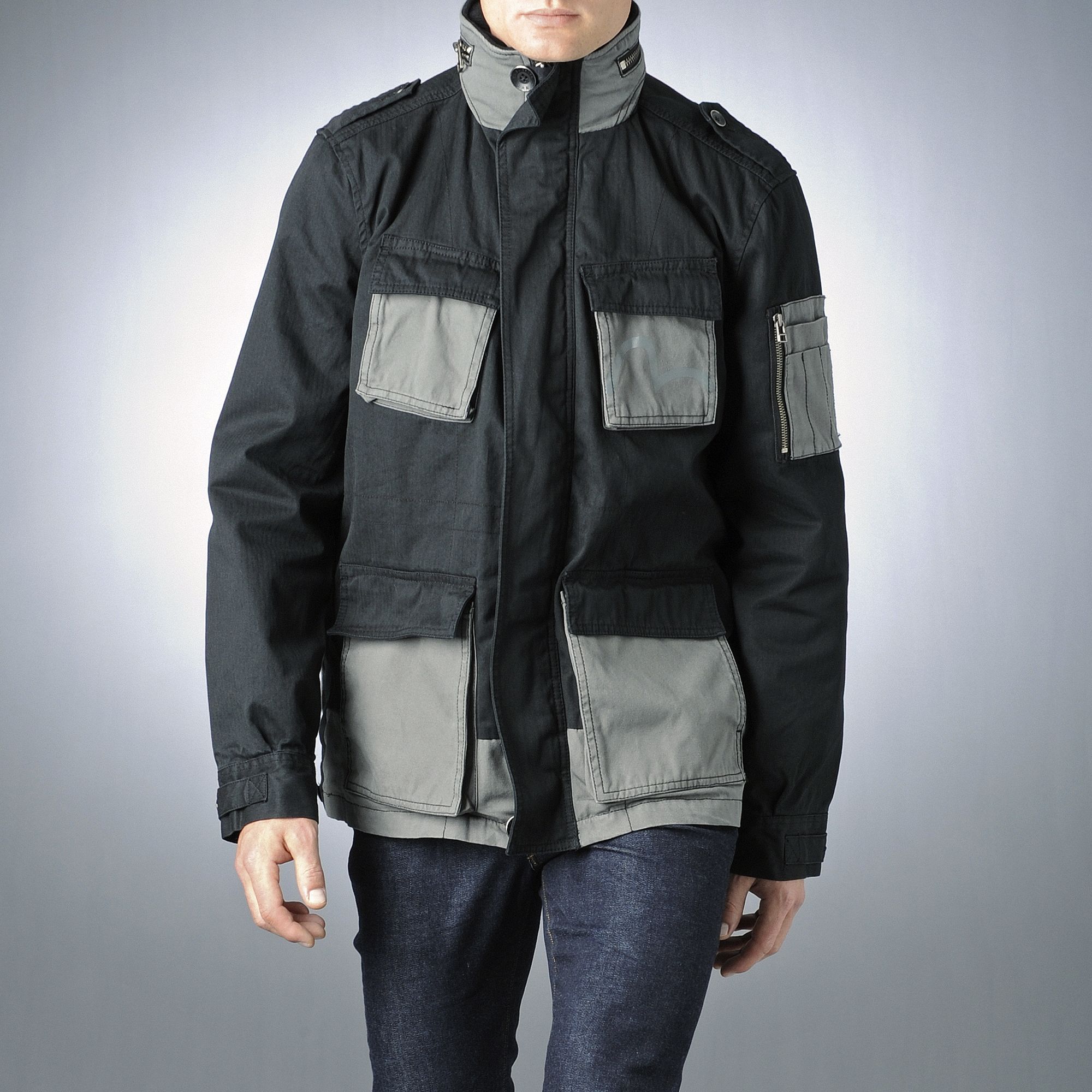 Evisu Military Jacket in Gray for Men Lyst